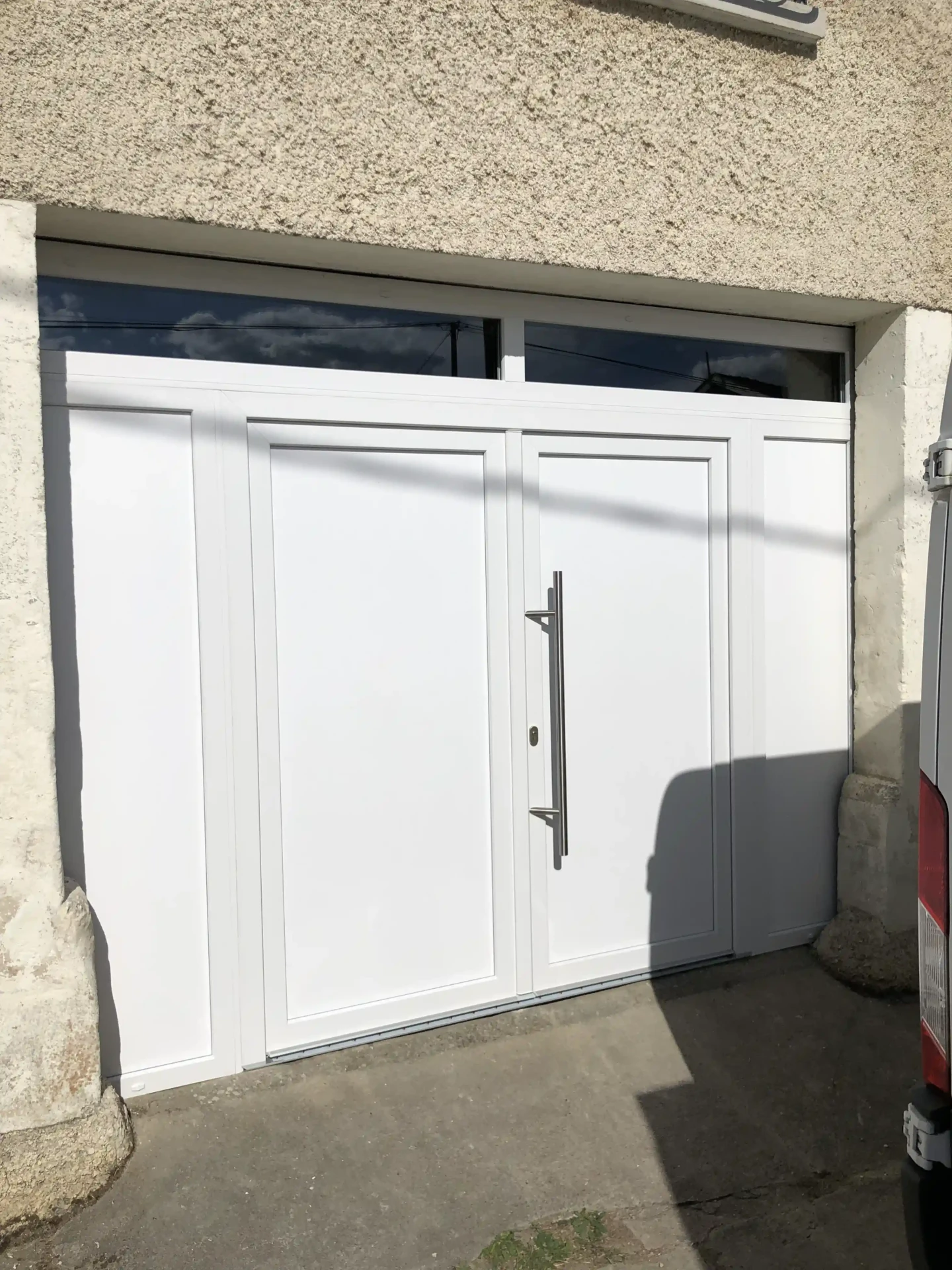 rc fermelec nouvelle porte entree garage double portes et vitrage pvc apres